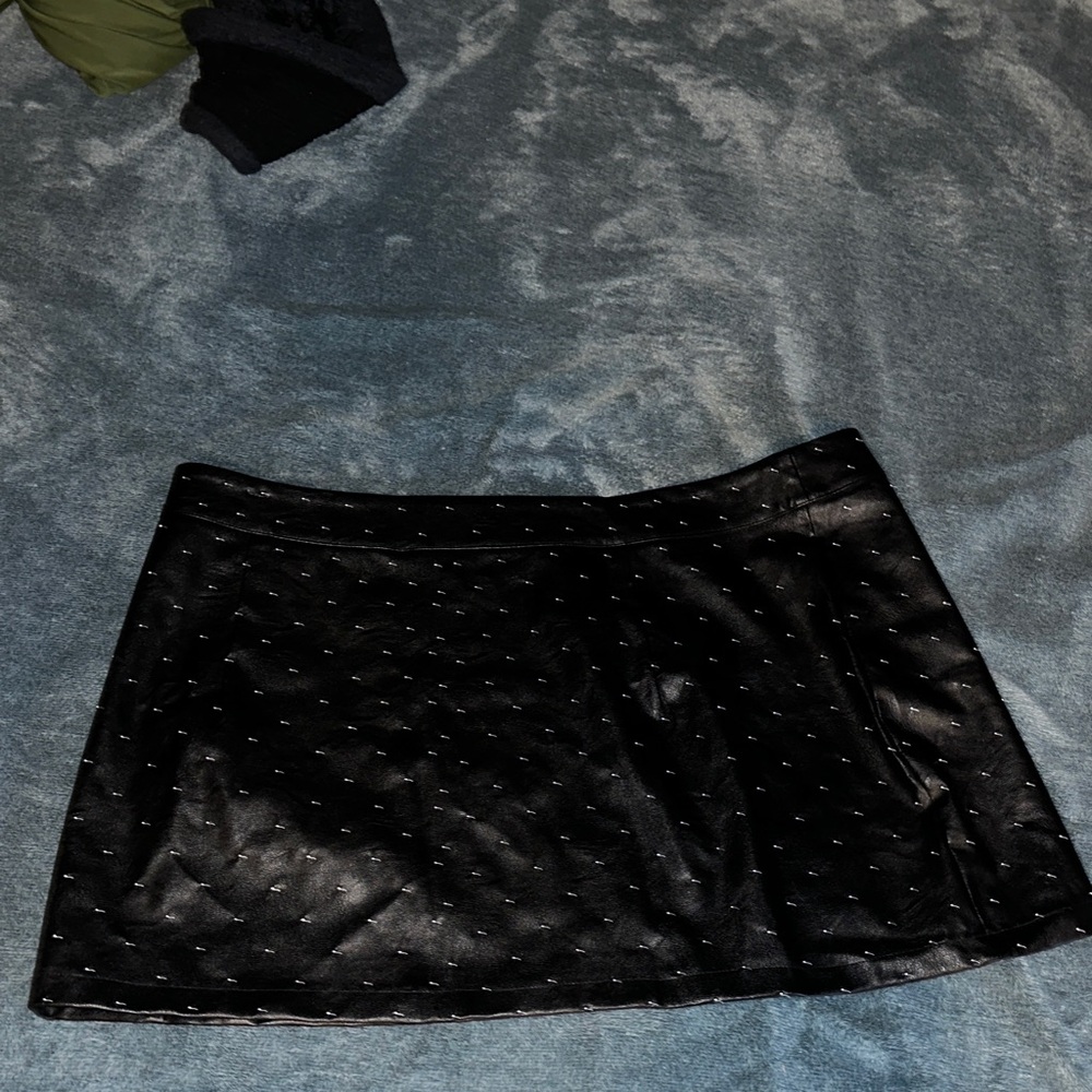 Black Skirt with silver Polka Dots